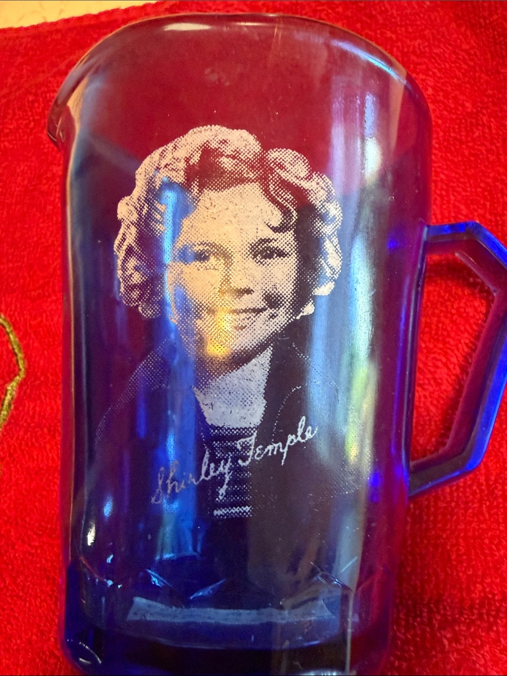 Cobalt Blue Glass Pitcher Hazel, Atlas, Shirley Temple,